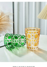 European Style Colorful Crystal Whisky Glass Cup Beer Cup Coffee Latte Mug Household Drinkware Party Restaurant Wine Glasses Cup