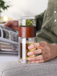 D5 Double Glass Water Bottle Tea Drink Items Bottle Infuser Tumbler Drinkware Gym Water Bottle Children Travel Sports Cup Bottle
