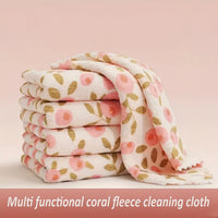 15 Pack of Coral Fleece Cleaning Towels, Suitable for Kitchen, Bathroom, Glass and Car Washing — Super Absorbent, Quick-Drying,