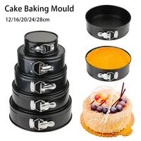 1Pc 12/16/20/24/28cm Carbon Steel Baking Mould with Removable Bottom Non Stick Leakproof Cake Baking Pan Durable Cake Mould