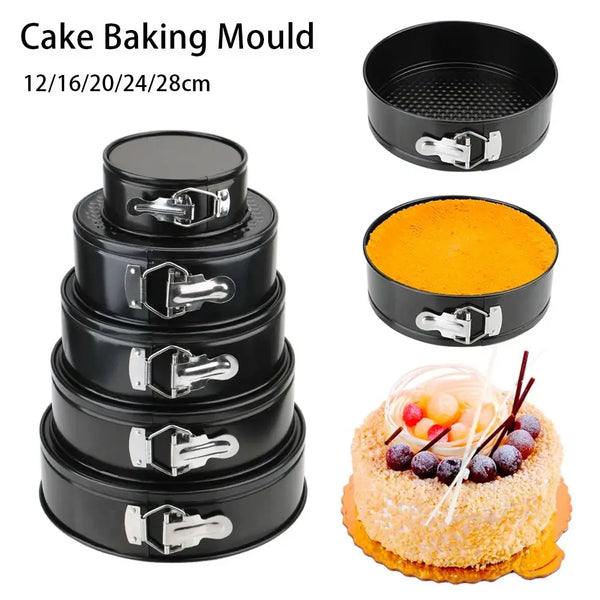 1Pc 12/16/20/24/28cm Carbon Steel Baking Mould with Removable Bottom Non Stick Leakproof Cake Baking Pan Durable Cake Mould