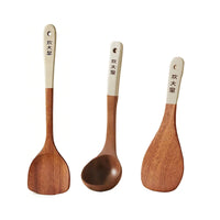 COOKER KING 4 In1 Cooking Tool Set Ebony Spatula and Spoon for Kitchen Use Kitchenware Exquisite Kitchen Tools Gift To Family
