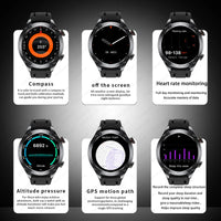 New GPS Track Smart Watch Men AMOLED Screen Outdoor Sports Fitness Heart Rate Compass IP68 Waterproof Bluetooth Call Smart Watch