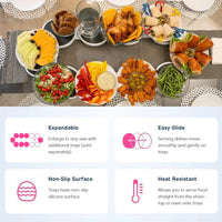 Table Turntable Kitchen Dining Turntable Tray 360 ° Rotation Versatile Heat Resistant Portable Rotating Food Organizer Tray