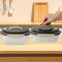 Large Capacity Bento Box 1700/2100ML Stainless Steel Lunch Box with Lid Microwave Suitable Fridge Leak-proof Food Storage Box
