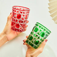 European Style Colorful Crystal Whisky Glass Cup Beer Cup Coffee Latte Mug Household Drinkware Party Restaurant Wine Glasses Cup