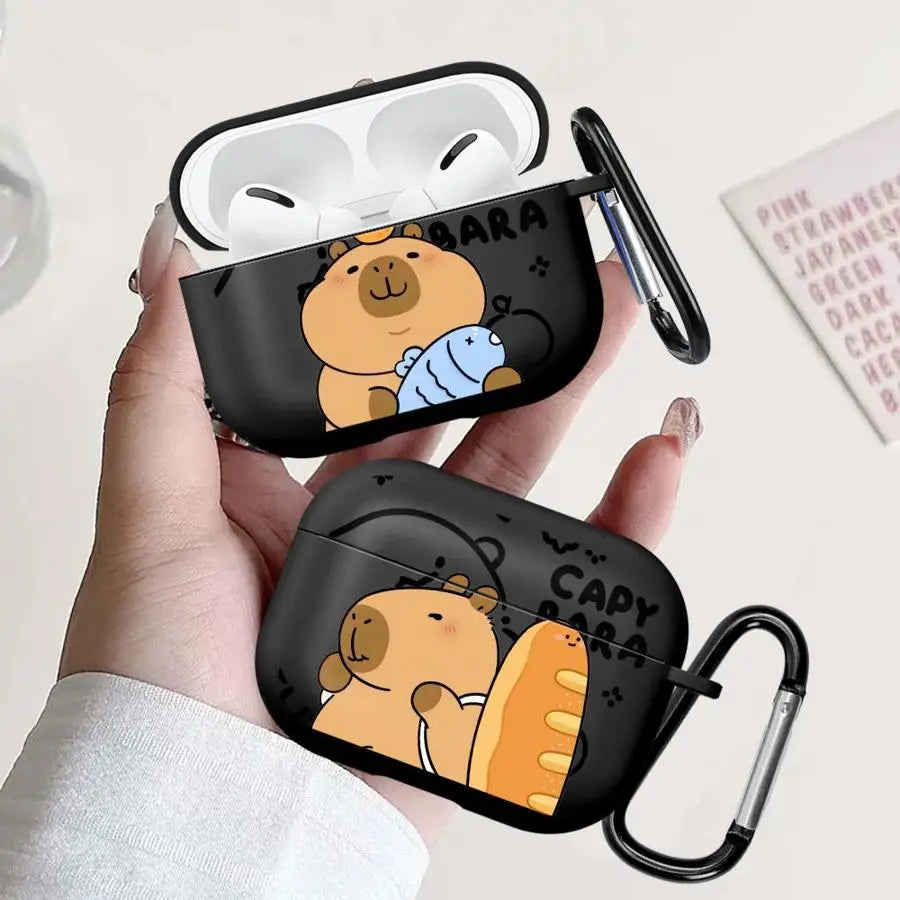 Case For Airpods 1 2 Pro 3 4 Pro3 Pro2 Earphone Cases Cover Cute Capybara