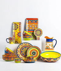 1pcs Ceramic Tableware Bohemian Flat Dinner Plate Western Steak Salad Dessert Cake Plate Shallow Dish Dessert Kitchen Dinnerware