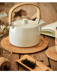8-10cm Rattan Cup Mat 6Pcs Drink Coasters Set for Kungfu Tea Accessories Round Tableware Placemat Dish Mat Rattan Weave Cup Mat
