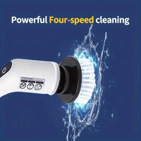 Use 7 Electric Rotating Brushes with Replaceable Brush Heads, Wireless Rechargeable Cleaning Brush with Telescopic Handle