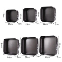 Baking Tools With Buckle Square Cake Pan Removable Bottom Carbon Steel Baking Tray Reusable Non-Stick Chiffon Cake Mold Bread