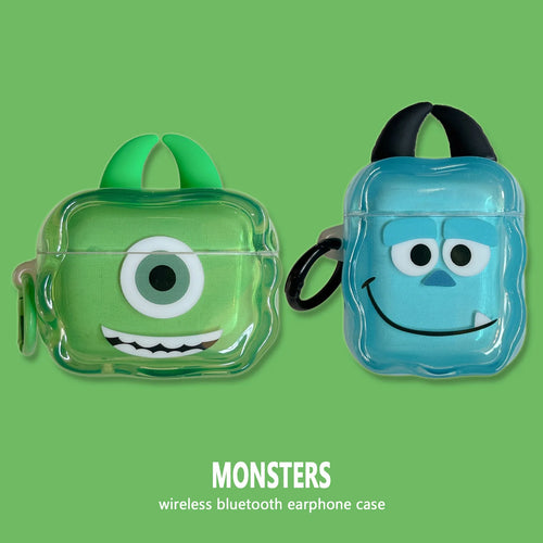 Cartoon Monster Earphone Case For Airpods 1 2 3 4 Airpods Pro3 Pro2 Wireless Bluetooth Headset Protective Cover With Hook
