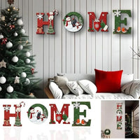 Christmas-themed Wall Hanging Letter Decorations, Wooden Art Decor, Suitable for Living Rooms, Kitchens, and Bedrooms