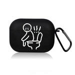Creative Line Cute Black Earphone Case for AirPods Pro 3/Pro 2 /Pro/4 /3 /1or2 Headset Protective Cover Cute Cartoon Simple Case