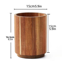 Kitchen Countertop Storage Caddy,360° Rotating Wood Kitchen Utensil Holder,Wooden Flatware Storage Organiser,Kitchen Accessories