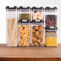 7pcs Airtight Food Container Sets BPA Free Plastic Storage Box with Clip Lid See Clear Storage Jar for Kitchen Dry Food Storage