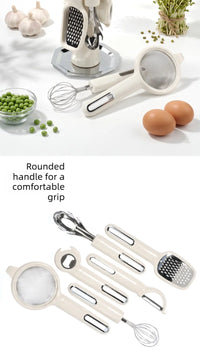 Kitchen Gadgets7Stainless Steel Peeler, Whisk, And Grater Set With A Storage Stand, A Household Combination Set