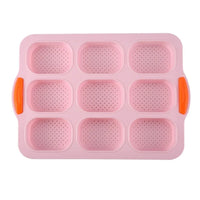 Bakeware 9 Grids Silicone Cake Mold Silicone Non-Stick Bread Baking Form Non-slip Reusable Silicone Baking Pan Baking Tool