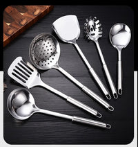 9-Piece Stainless Steel Kitchen Utensil Set, Multi-Purpose Cooking Tools, Including Turner Spatula, Ladle, Slotted Turner