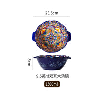 Ceramic Tableware Set Rice Bowl Serving Plate Creative Cutlery Soup Plate Noodle Handle Bowl Sauce Dish Steak Salad Fruit Plate