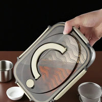 Large Capacity Bento Box 1700/2100ML Stainless Steel Lunch Box with Lid Microwave Suitable Fridge Leak-proof Food Storage Box