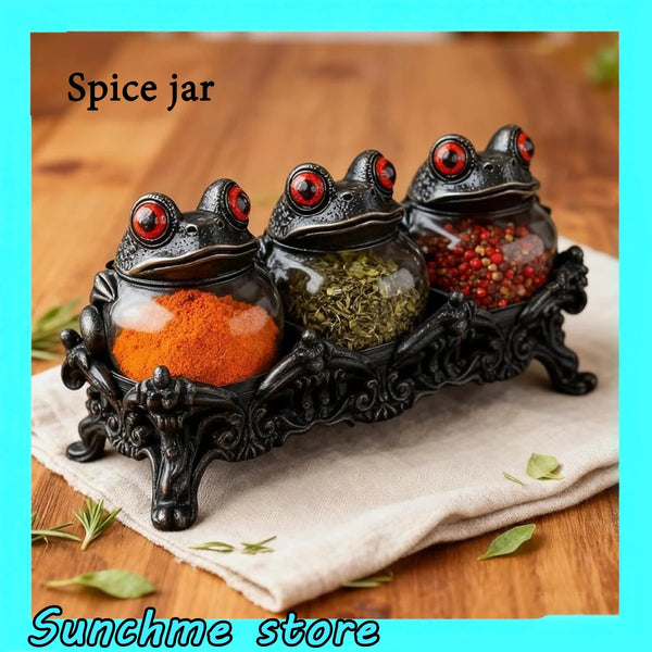 Spice Jars Frog Gothic-style Vintage Handmade Apothecary Jar with lid Kitchen Food Storage Container Kitchen Decor Jars Home