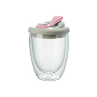 Cute Portable Water Cup Double Wall Glass Cup With Leak-Proof LidTransparent Insulated Coffee Cups Milk Tea Juice Mug Dinkware