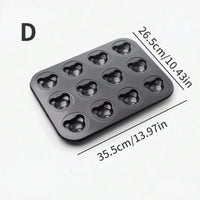 Cute Cartoon Bear Baking Mold 4 Cavities Baking Tray Non-stick Carbon Steel Tray DIY Decorative Cookies Mould Baking Supplies