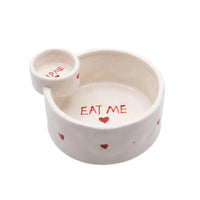Ceramic Dip Bowl, French Fries Bowl with Small Plate, Heat-resistant Tableware, Household Snack Plate, Kitchen Tableware