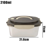 Large Capacity Bento Box 1700/2100ML Stainless Steel Lunch Box with Lid Microwave Suitable Fridge Leak-proof Food Storage Box
