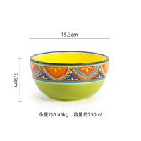 1pcs Ceramic Tableware Bohemian Flat Dinner Plate Western Steak Salad Dessert Cake Plate Shallow Dish Dessert Kitchen Dinnerware