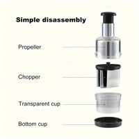 Kitchen Manual Tools Vertical Hand Press Garlic Cutter Chopper Onion Nuts Cutter Vegetable Food Chopper with Storage Container
