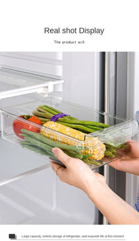 NEW Refrigerator Drawer Plastic Clear Fridge Organizer Slide Under Shelf Drawer Box Rack Holder Kitchen Fruit Food Storage Box