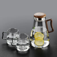 Glass Cup Set Water Kettle Bottle Creative Heat-resistant Water Glass Flower Tea Juice Cup Drop Shipping