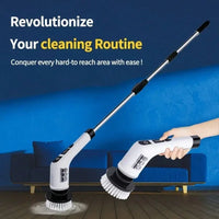 Use 7 Electric Rotating Brushes with Replaceable Brush Heads, Wireless Rechargeable Cleaning Brush with Telescopic Handle