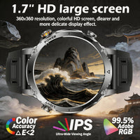 Newly Durable 1400mAh Large Battery Smart Watch Men 1.7" HD Screen IP68K Waterproof LED Flashlight Sports BT Call Smart Bracele