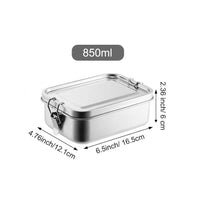 304 Stainless Steel Bento Box Metal Lunch Box Food Storage Containers with Lockable Clips Lunch Snack Boxes for Work,School