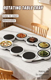 Table Turntable Kitchen Dining Turntable Tray 360 ° Rotation Versatile Heat Resistant Portable Rotating Food Organizer Tray