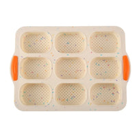 Bakeware 9 Grids Silicone Cake Mold Silicone Non-Stick Bread Baking Form Non-slip Reusable Silicone Baking Pan Baking Tool