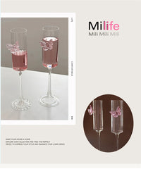 Glass Decanter Pink Butterfly Decor Elegant Goblet Wine Decanter Home Party Women's Wine Glass Dining Table Kettle Drinkware