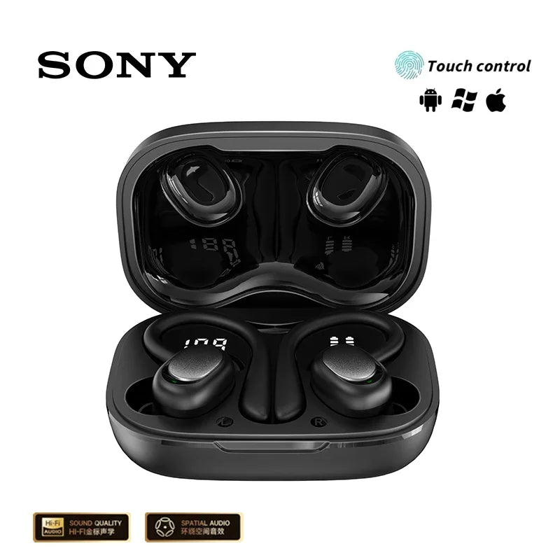 Original Sony SP180 Wireless Earbuds Tws Headphones with Mic Sports Ear Clip Headphones Stereo In-Ear Headphones Led Display