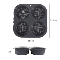 Silicone Hamburger Baking Mold - Food Grade Non-Stick Bun Cake Pan for Home Kitchen BPA Free Bread Bakeware, Reusable Oven Safe