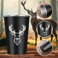 LKKCHER 500ml Pint Glass Skull Pattern 3.25oz Weizen Glass 2pcs/Set Stainless Steel Large Capacity Drinkware for Beer Gifts Set