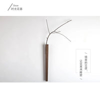 Home Wall Decoration Porch Wall Hanging Vase Living Room Bohemian Plant Flower Bottle Vase Wooden Solid Wood Flower Room Decor