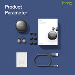 HTC NE96 TWS Sleep Wireless Bluetooth Earbuds For Side Sleepers HiFi Stereo ASMR White Noise Long Battery Portable Headset
