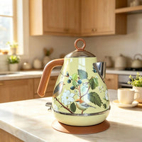 1.7L Retro Electrc Kettle Boiling Water With Thermometer Automatic Power Off 304 Stainless Steel Teapot Kitchen Tools 1850W