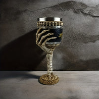 Gothic Skeleton Hand Goblet Halloween Skull Wine Glass Liner Dark Art Home Decor Gift for Gothic Enthusiast Party Drinkware