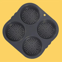 Silicone Hamburger Baking Mold - Food Grade Non-Stick Bun Cake Pan for Home Kitchen BPA Free Bread Bakeware, Reusable Oven Safe