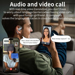 144 Languages AI Translation Earbuds,Bluetooth 5.4 Headphones Translator,Smart Mode Touch Screen Real-Time Earphones Fit Work