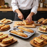 Non-stick perforated baguette mold, 3-hole French bread baking pan, carbon steel baguette baking pan, for home kitchen